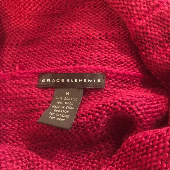 Grace Elements Raspberry Cowl Sweater M FREE SHIP - Picture 4 of 4